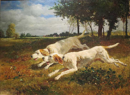 Коровяков Павел Алексеевич. Собаки на охоте (копия картины К. Тройона)